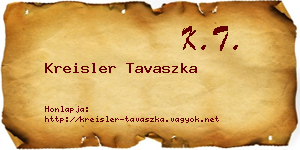 Kreisler Tavaszka névjegykártya